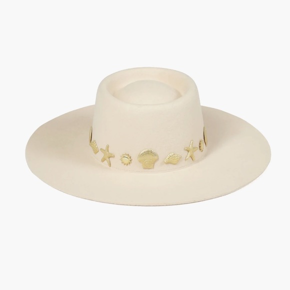 Lack Of Color White Hat with Gold Accents - Picture 2 of 5